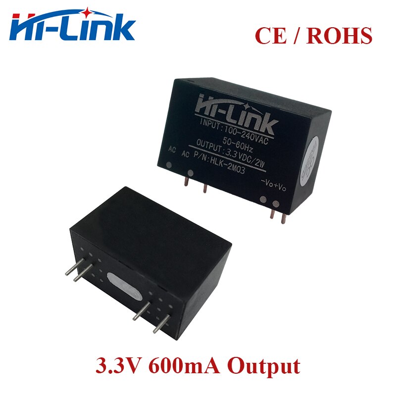 Livre o Navio 2 pçs/lote 600mA HLK-2M03 ac dc conversor de 220V para 3.3V módulo pcb Hi-Link Fabricante
