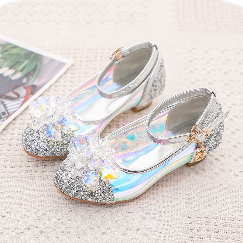 Blume kinder Schuhe Neue Strand Prinzessin Mädchen Schuhe Kinder Glitter Kristall Hochzeit Party Schuhe Infantil Chaussure Enfant B976