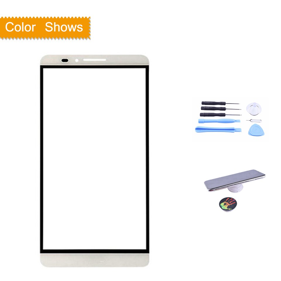 6.0 "para huawei ascend companheiro 7 sensor do painel de toque da tela toque digitador vidro frontal exterior nenhum lcd substituição MT7-L09 MT7-L10: white with gift