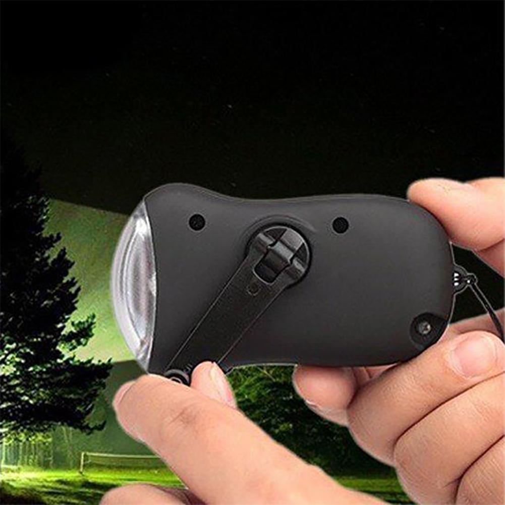 Mini Tragbare Handkurbel Dynamo LED Solar- angetrieben Taschenlampe Camping Taschenlampe