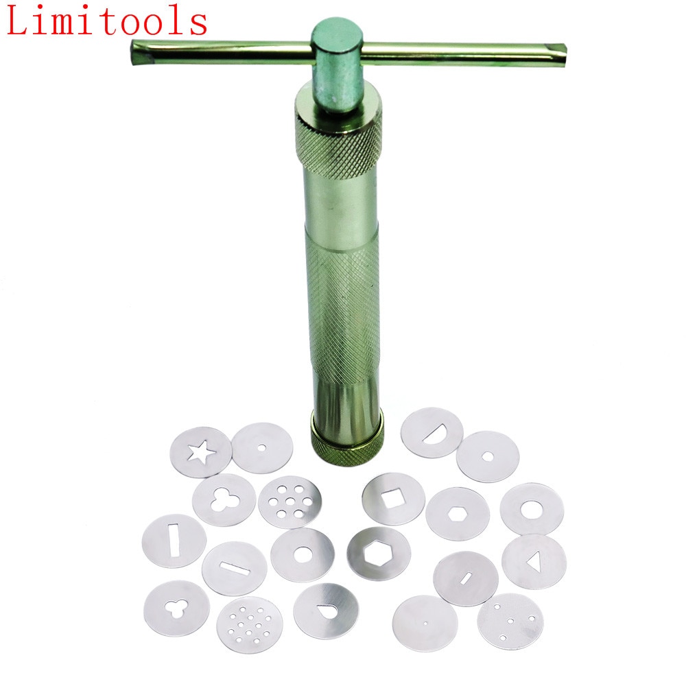 Limitools Green Clay Extruders Sculpture Gun Clay Sugar Paste Extruder Fondant Cake Sculpture Polymer Gun Tool