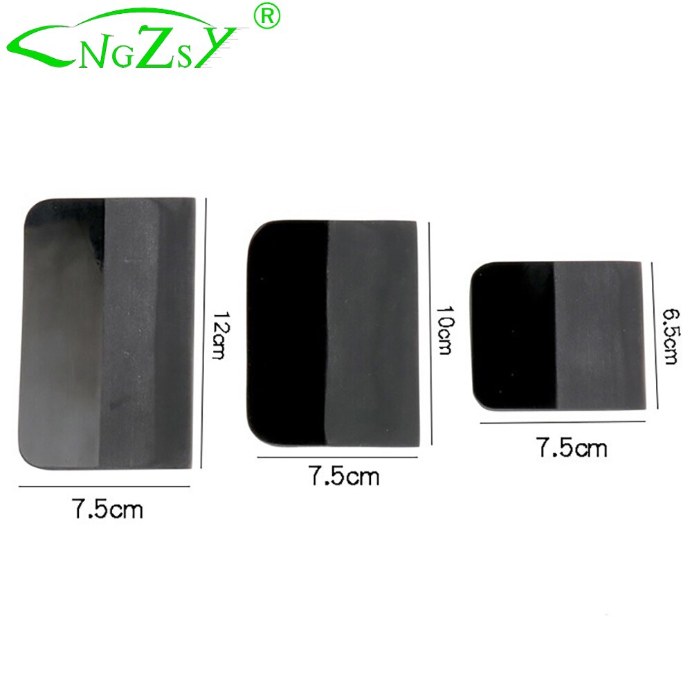 Venster Glas Schoonmaken Tool Water Remover B72 Carbon Vinyl Auto Wrap Film Sticker Installeren Schraper Ppf Tpu Wrapping Squeegee: 3pcs Black