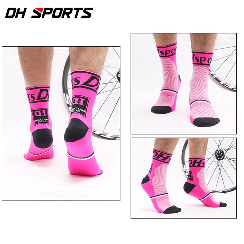 DH SPORTS Best Cycling Socks Men Indoor Mountain Sock Bike Bicycle Equipment Womens Clubs Sky Road Basketball Running Tourism: Red / EU 39-45