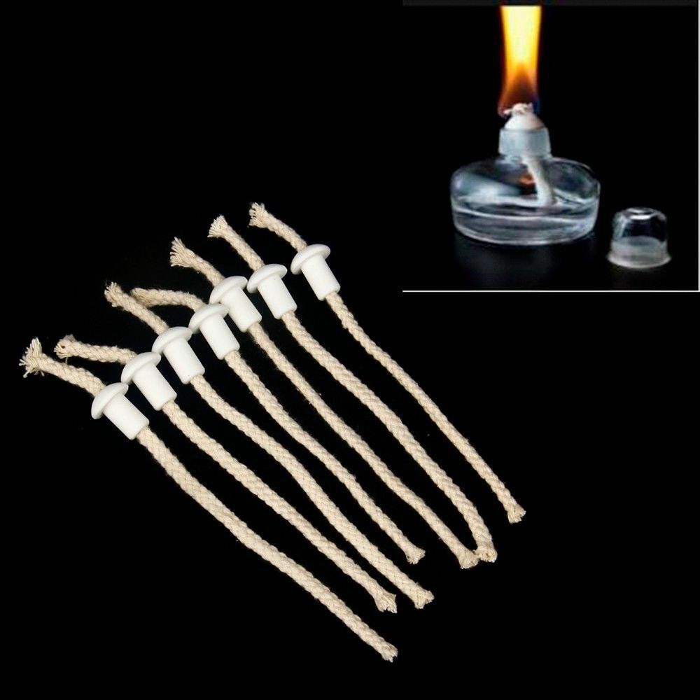 7Pcs Olie Lamp Lont Houder Porselein Houders Torch Wijn Fles Olie Kaars Brander Kachel Katoenen Lont Lamp Fiber Glas kerosine Lont