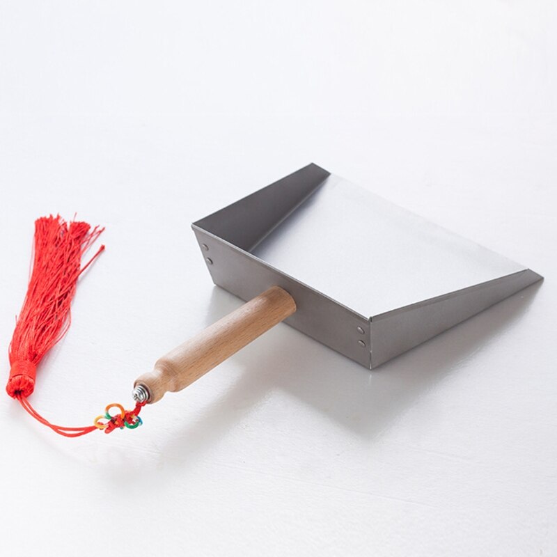 066E Mini Stainless Steel Dust Pan with Handle Cleaning Shovel Metal Cleaning Tool