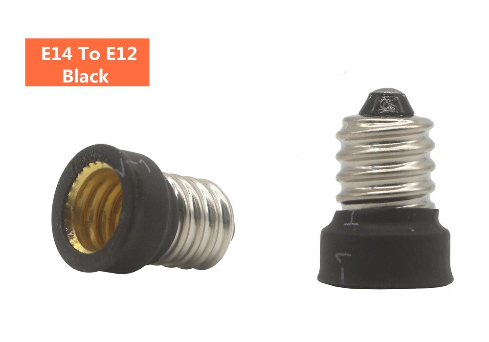 Led Lamp Bulb Base Conversion Holder Converter Socket Adapter E27 to GU10 G9 B22 E14 E12 Fireproof Material For Home &amp;Lighitng: E14 To E12 Black