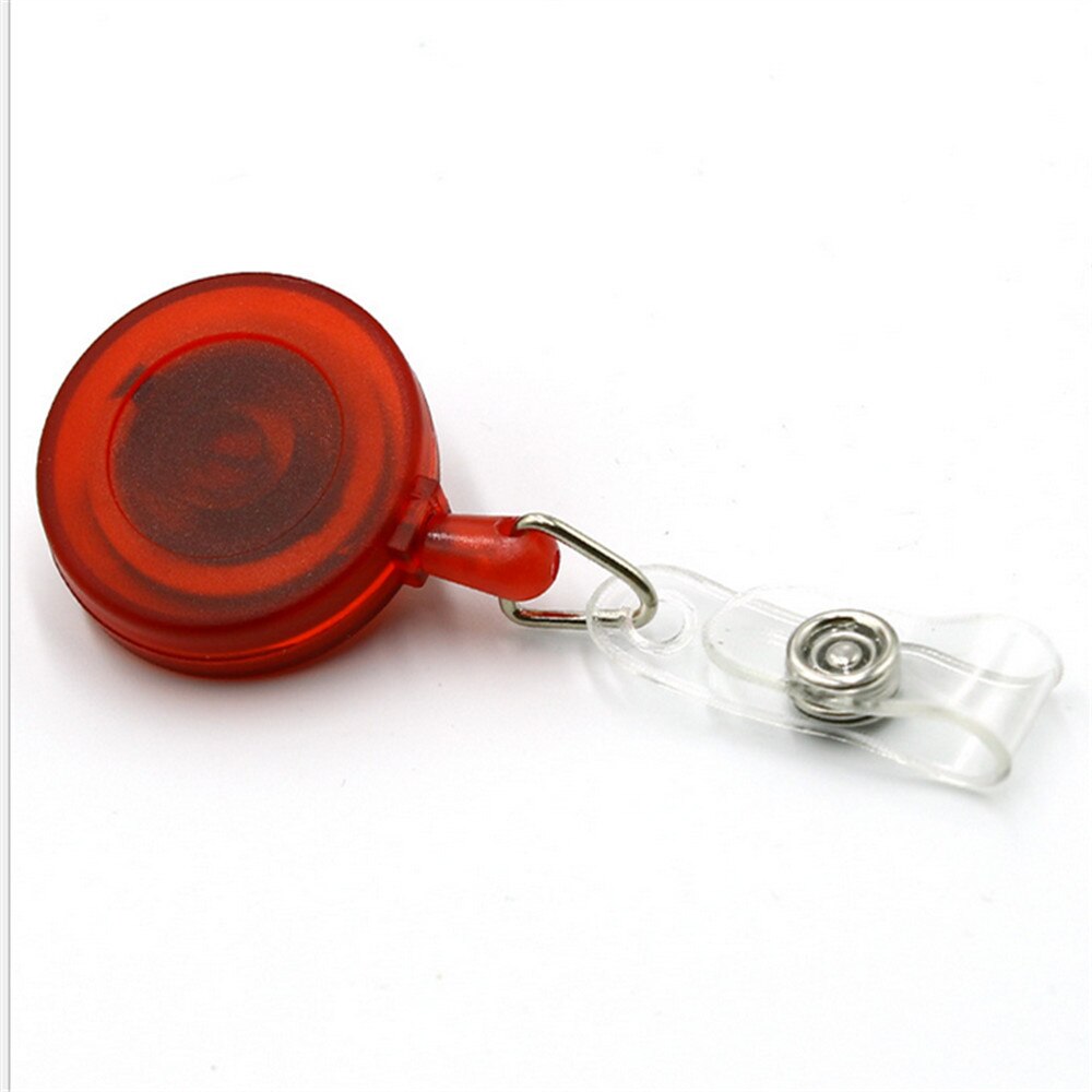 Matte Retractable Pull Badge ID Lanyard Name Tag Card Badge Holder Reels Key Ring Chain Clips School student office: Red