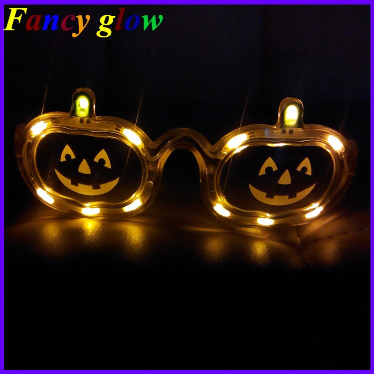 Lichtgevende Glazen Led Pompoen Bril 3 Feature 12 Lamp Flash Glazen Halloween Bril Ng0312