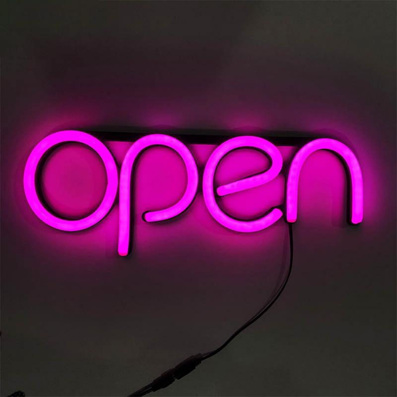 Open Visual Neon Light Hanging Chain Decorative Ultra Bright Artwork Led Window Displaying Bar Restaurant Wall Sign Lamp Store