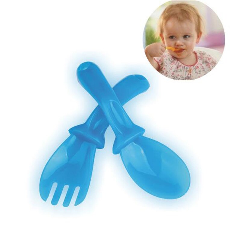 4 par / set pp babysked servis baby lärande skedar baby matsked gaffel set