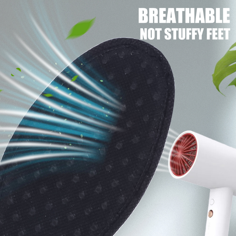 Semelles intérieures dépistolet antes pour les pieds, insert en charbon de bambou, maille légère, coussin de chaussure respirant, insert d'aspiration de transpiration