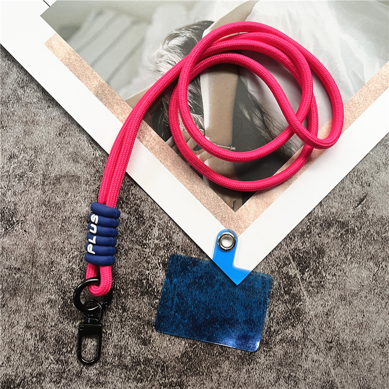 Cordón para teléfono, correa para el cuello, llavero, cordones de Color, soporte para tarjeta de identificación, llavero de Metal, llavero para llaves, actualización de accesorios móviles: Rojo rosado