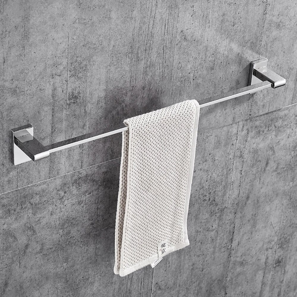 Soporte fijo de acero inoxidable para toallas de baño, barra de toallas de baño, estante de pared, colgador de toallas de un solo gancho, toalleros dobles