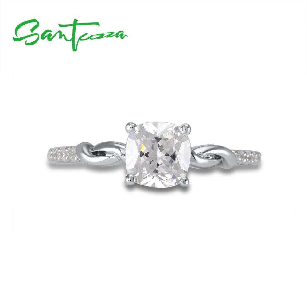 Santuzza Anelli D'argento per le Donne di Fidanzamento Anello di Cerimonia Nuziale Pietre DELLA CZ Anello fascia di Cerimonia Nuziale Puro 925 sterlina d'argento Gioelleria Raffinata E Alla Moda