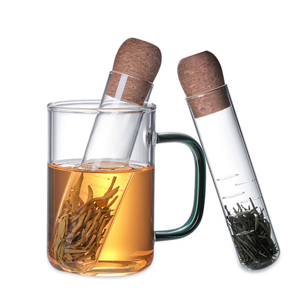 1pc kork glasflaske gennemsigtig te si mini tom flaske te infusionsrør brygning reagensglas til hjemmefest kontor