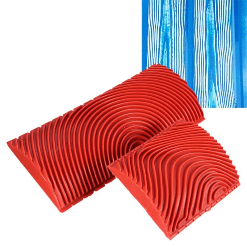 2 Stks/set 3/6 Inch Houtnerf Verf Roller Diy Korrelen Kam Patroon Rubber Hout Effect