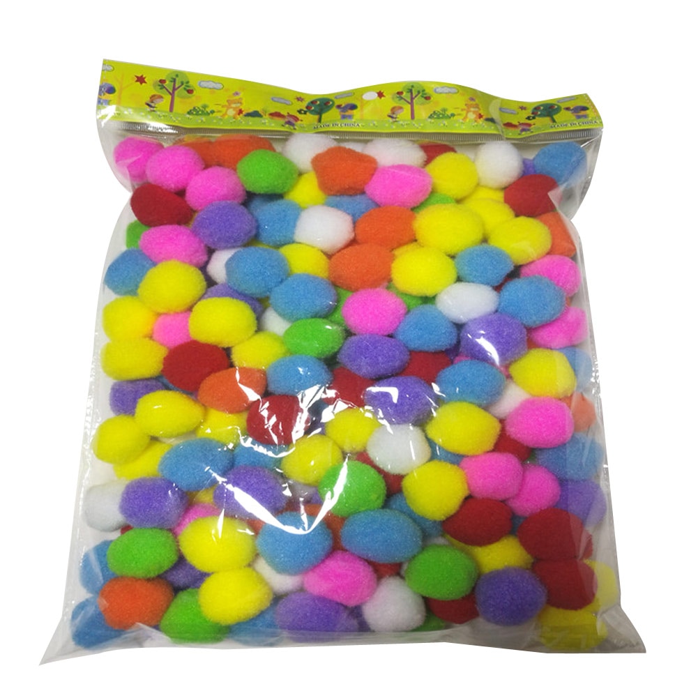 Lot de 300 pompons multicolores assortis pour loisirs créatifs, fournitures de loisirs créatifs, matériel de bricolage innovant: Default Title