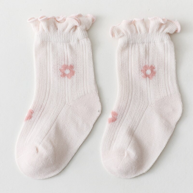 sommer Baby Mädchen Socken Kleinkind Gittergewebe Günstige Sachen Baumwolle Blume Kleinkind Socken 0-5Jahr: Rosa / 0-6Monat