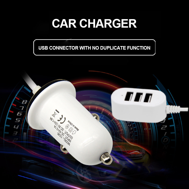 Schnelllade-autoladegerät mit  qc 3.1a usb-anschlüssen für mobiltelefone, 3 -usb-schnellladeadapter , 1 drag 3 -fach kfz-zigarettenanzünder