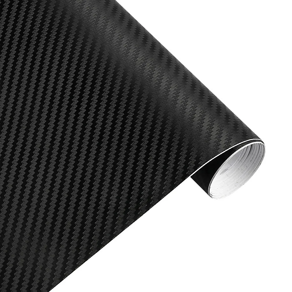 Filme de vinil de fibra de carbono 3d, 50cm de largura, 3m, adesivos de carro, à prova d'água, faça você mesmo, veículo, motocicleta, estilo de carro, acessórios de rolo: M / Preto