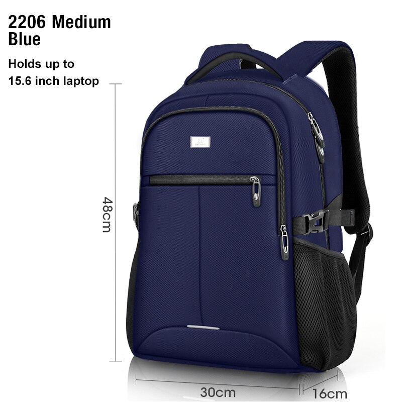 Balang Laptop Rugzak Voor 15.6 Inch Opladen Usb-poort Computer Rugzakken Mannelijke Waterdichte Man Busines Dayback Vrouwen Reistassen: 2206 Medium Blue