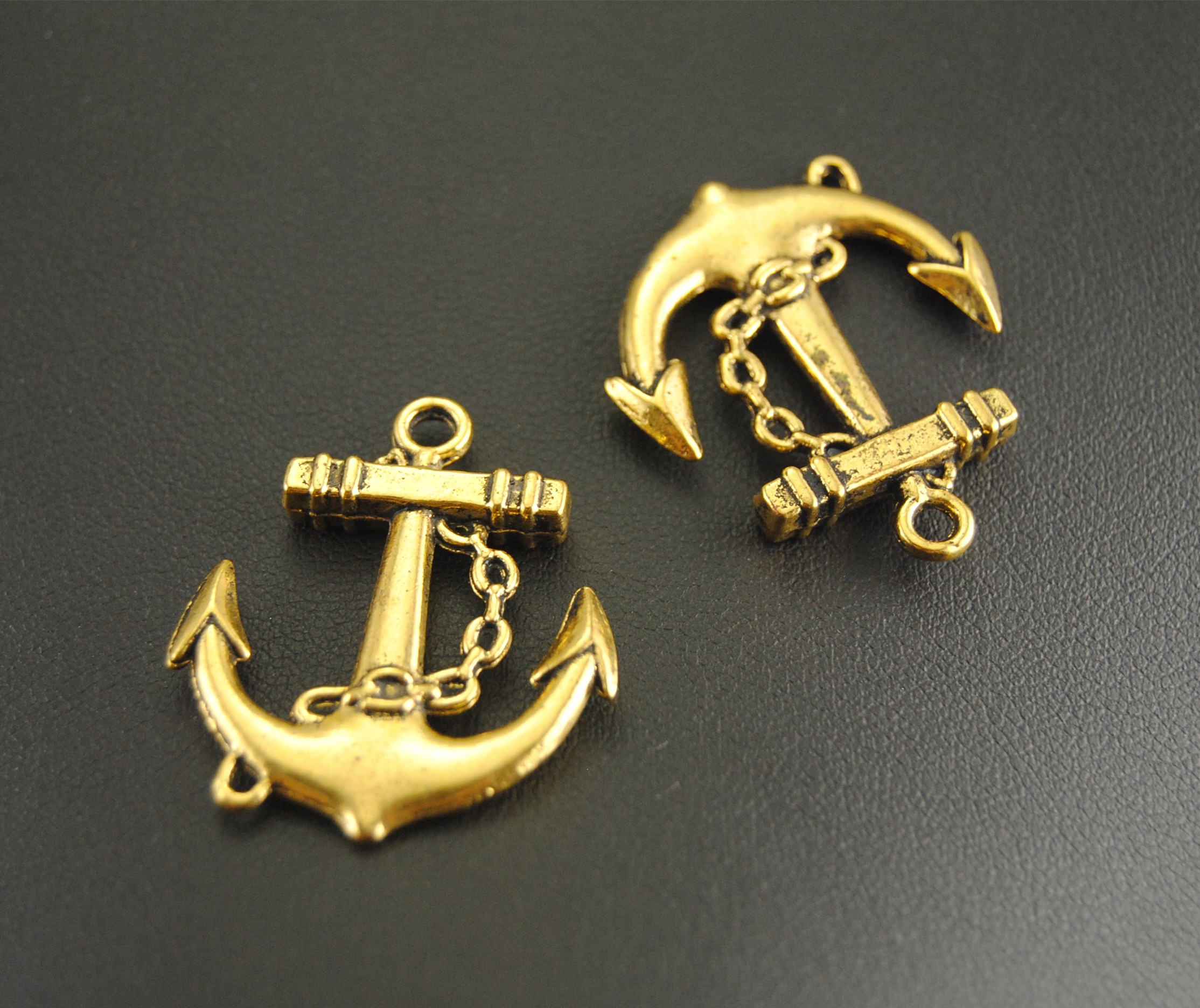Breloques en forme d'ancre épaisse, faites à la main, pendentifs pour bijoux, 3 couleurs, 10 pièces/lot, A26/A30/A747