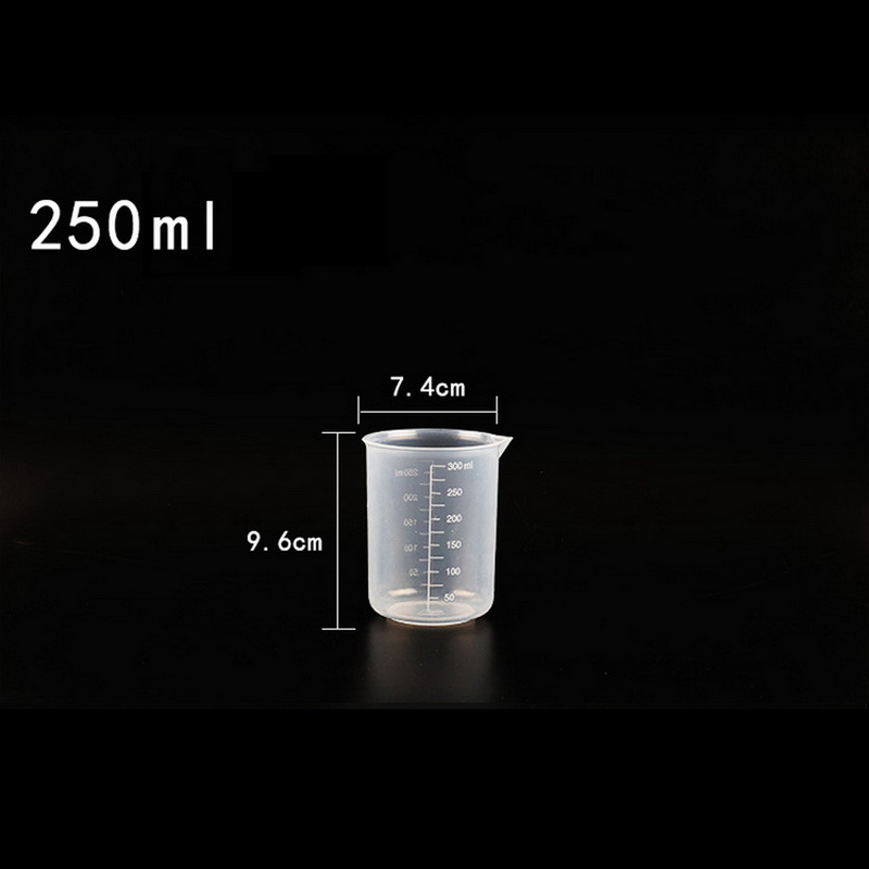 Copo de medição graduado plástico claro para a medida líquida do copo de cozimento recipiente 20ml/30ml /50ml /300ml /500ml/1000ml/ml: 250ML