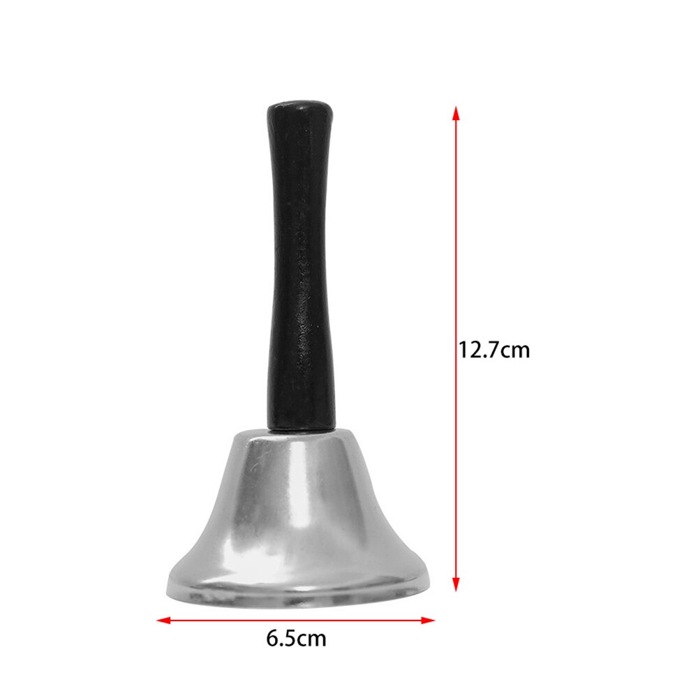 Zilver Tafelbel Houten Handvat Diner Hand Bell Voor Home School Restaurant Bellen Jingle Bells Kerstversiering Praktische