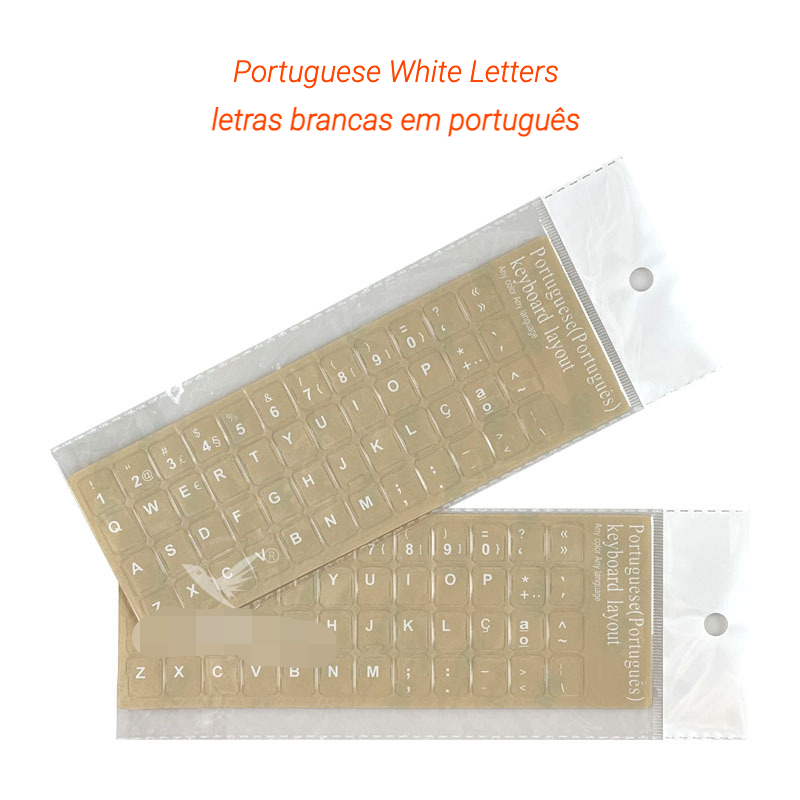 Pegatinas para teclado de idioma extranjero, película para teclado de ordenador de , esmerilada, rusa, hebrea, coreana, inglés: Café oscuro
