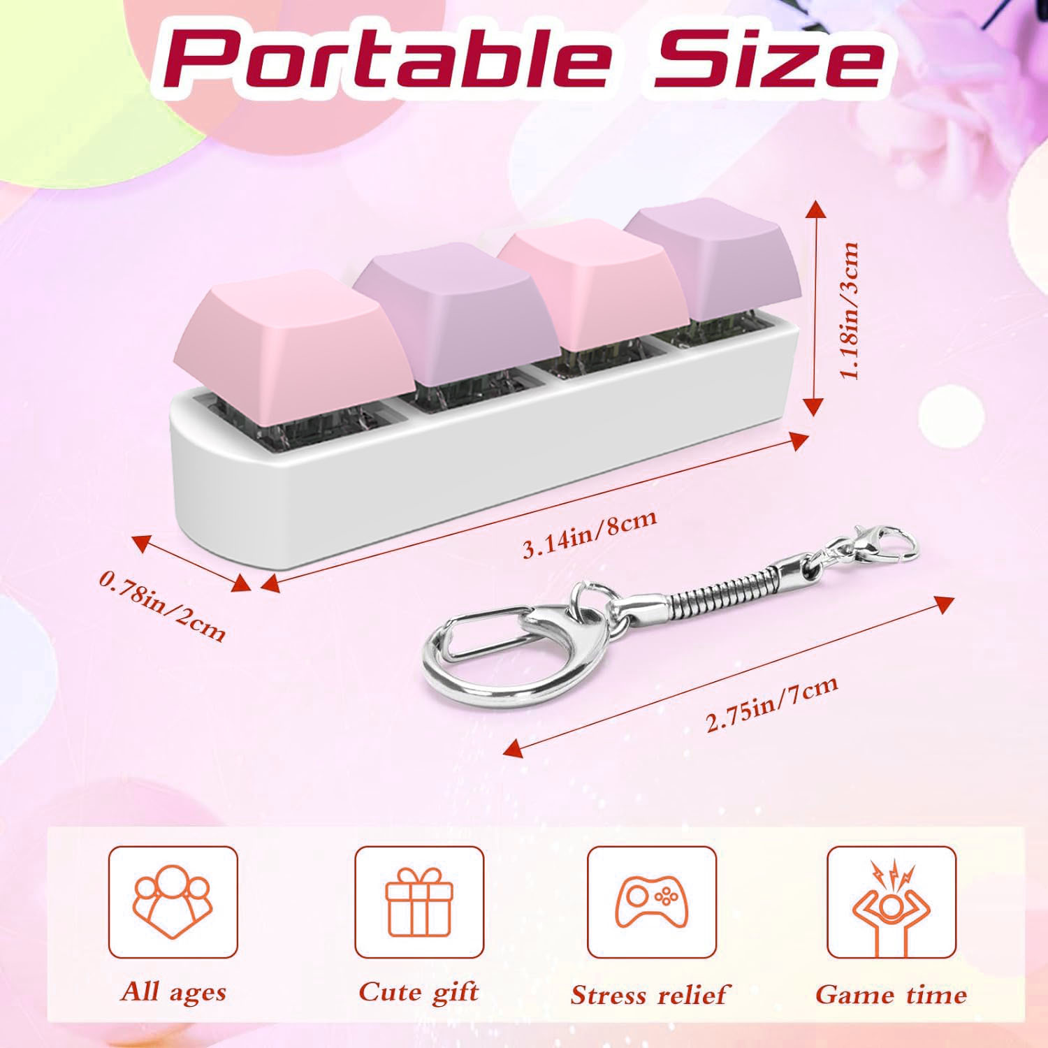 4Keys Mechanical Keyboard Axis Tester Finger Calming Keyborad Button DIY Keycaps Stress Relief Toy Office Decompression Keychain