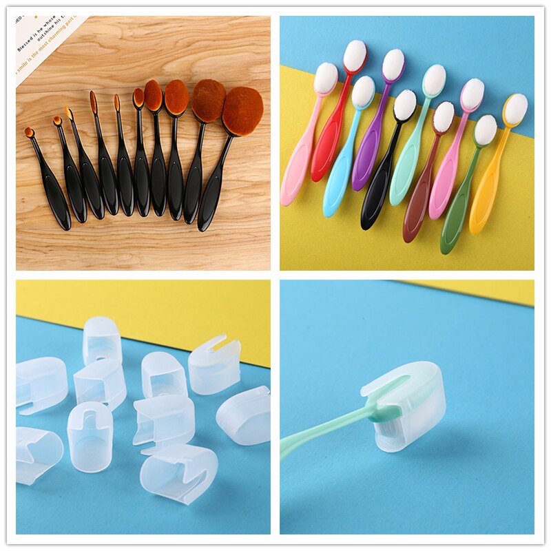 Ensemble de pinceaux de mélange de couleurs avec couvercles, pinceaux de maquillage pour peinture, Scrapbooking, Album/carte photo, artisanat, 10 pièces/ensemble