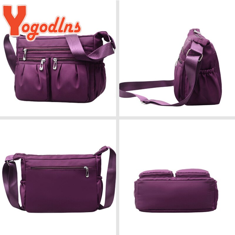 Yogodlns Nylon Shoulder Bag Women Waterproof Crossbody Bag Multi-pocket Handbag Large Capacity Messenger Bag Travel Oxford Bags