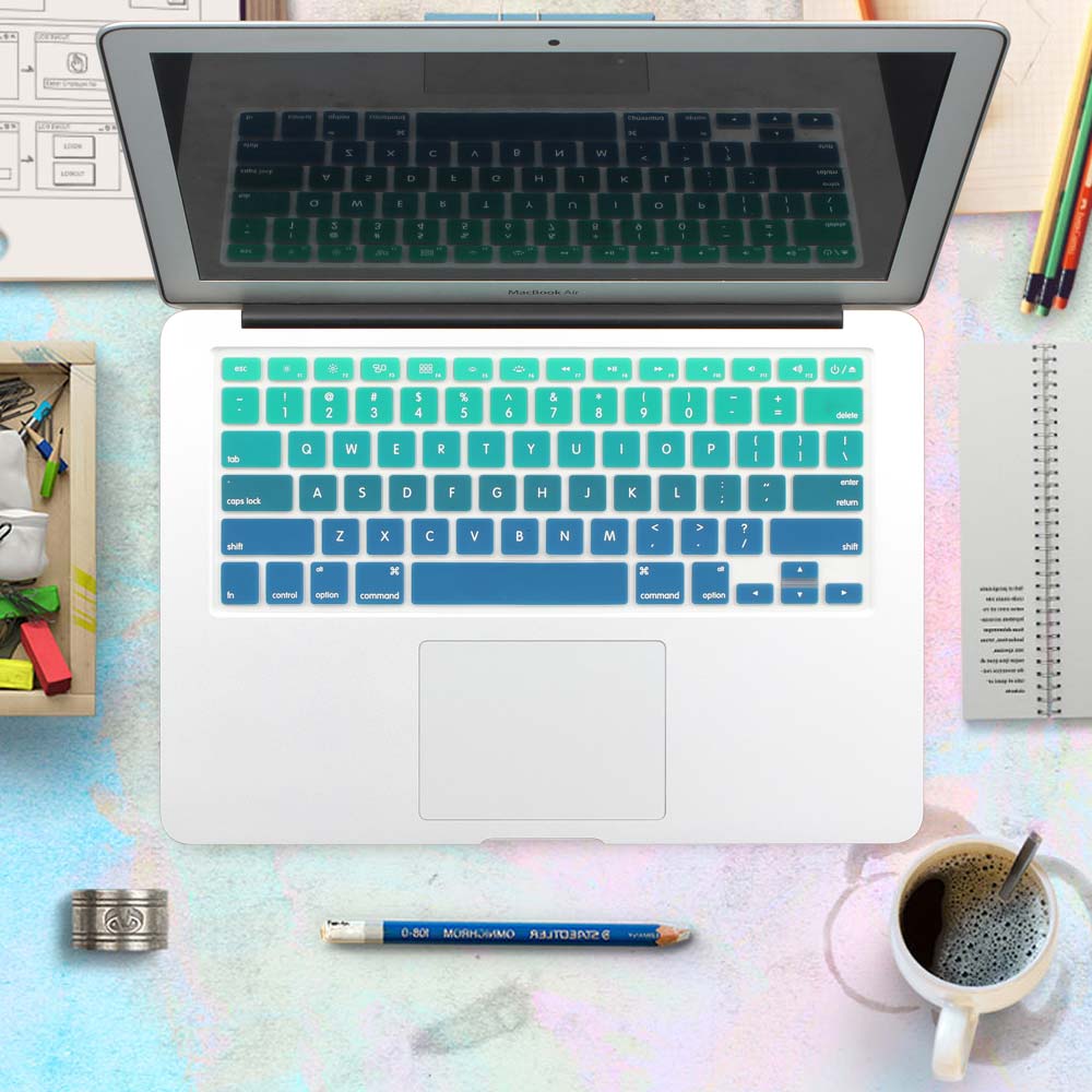 US Version Gradient Colors keyboard cover for macbook pro 13'' 15'' retina air 13 English rainbow cover keyboard Skin protector: 3