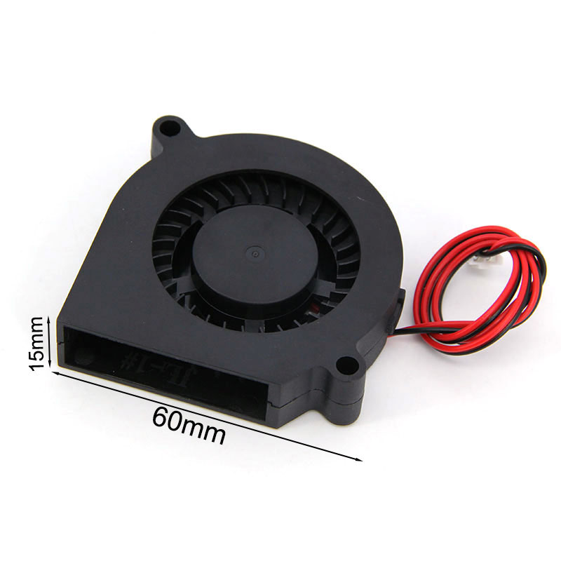 Blæser Køler Turbo 60mm 6015 - DC 5V/12V/24V - 60x60x15mm - Køling PC/CPU/3D Printer