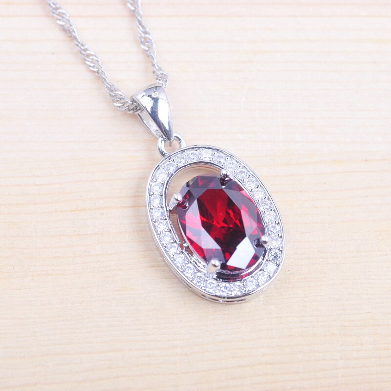 Ensemble de bijoux en cristal pour femmes, Style russe, cubique rouge, pendentifs, collier, boucle d&#39;oreille, bijoux de luxe, fête, QZ093