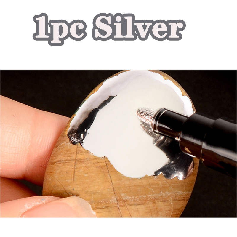 3/1pc Reflektierende Kunst Marker Farbe Stift Silber Flüssigkeit Chrom Glanzt Reflektieren Silber Marker Stift Metallic Kunst handwerk Stift Für Reifen: YELLOW