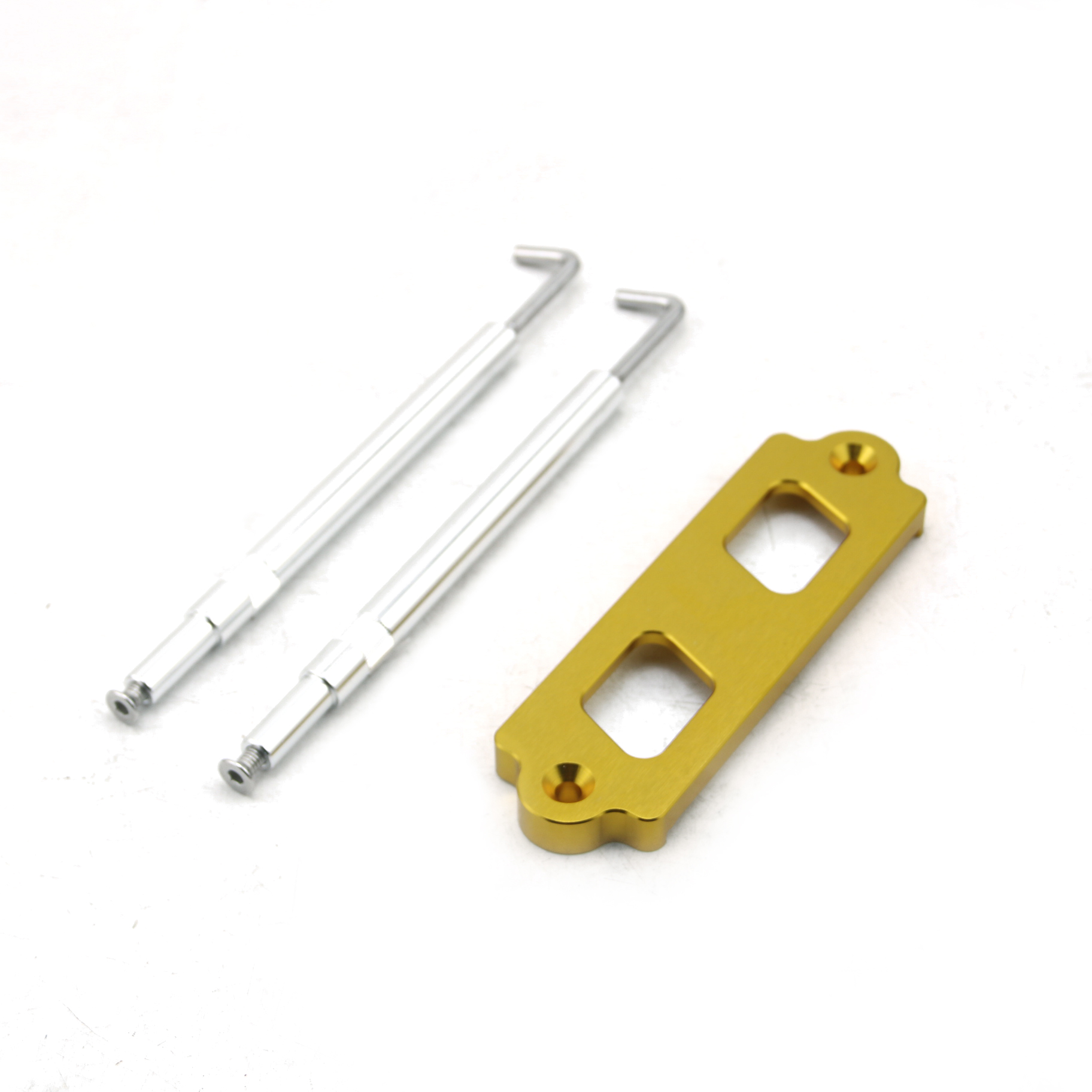 Aluminum Car Battery Tie Down Kit Hold Down Rod With Stainless Tray Hooks For Honda Civic / CRX S2000 For Acura Integra RSX: Gold