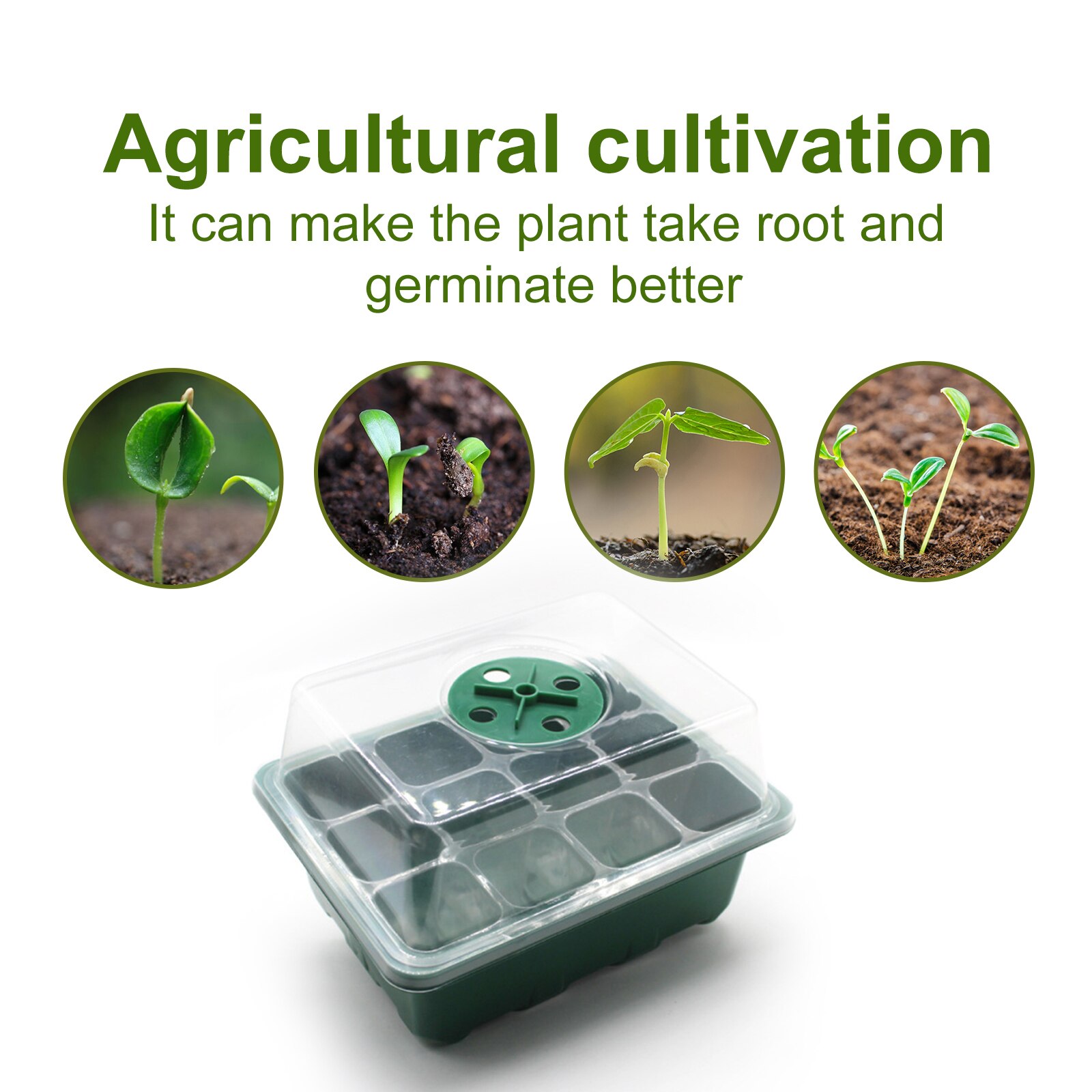 Plastic Seedling Growing Tray Kit Nursery Pots Planting Seed Tray Kit Cells Seed Tray Grow Box Seedling Starter Germination Kit