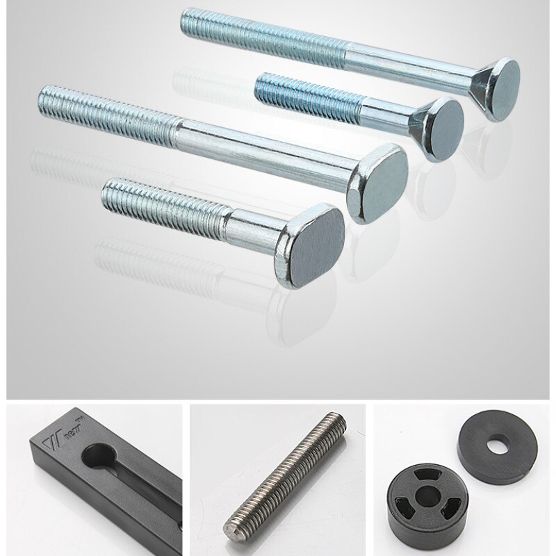 Houtbewerking T Blok M6 Moer Handvat Draai Noten Zelfsluitende T Schroef Slider T-Track Glijdende Veer Board borgring Ringen