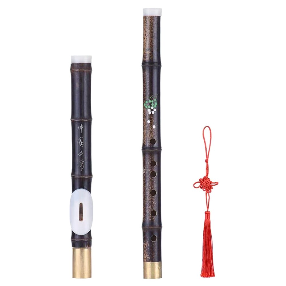 Detachable Black Bamboo Flute Chinese Flute Traditional Handmade Wood Musical Flute Instrument