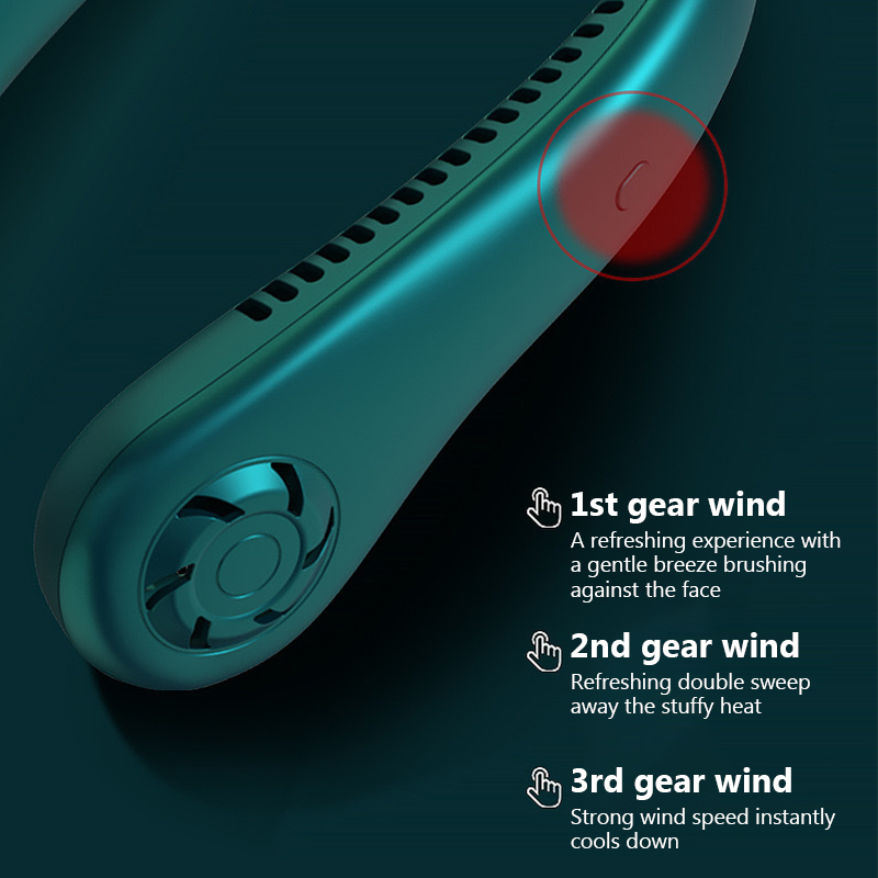 Draagbare nekventilator MINI elektrische ventilator Stille nekband Draagbare koelventilator USB Oplaadbare bladloze mobiele airconditioner