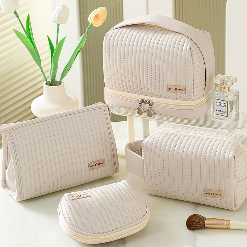 Stor makeup-pung, kosmetiktasker til kvinder, makeup-organisator, bærbar skønhedsetui, rejsetaske, toilettaske