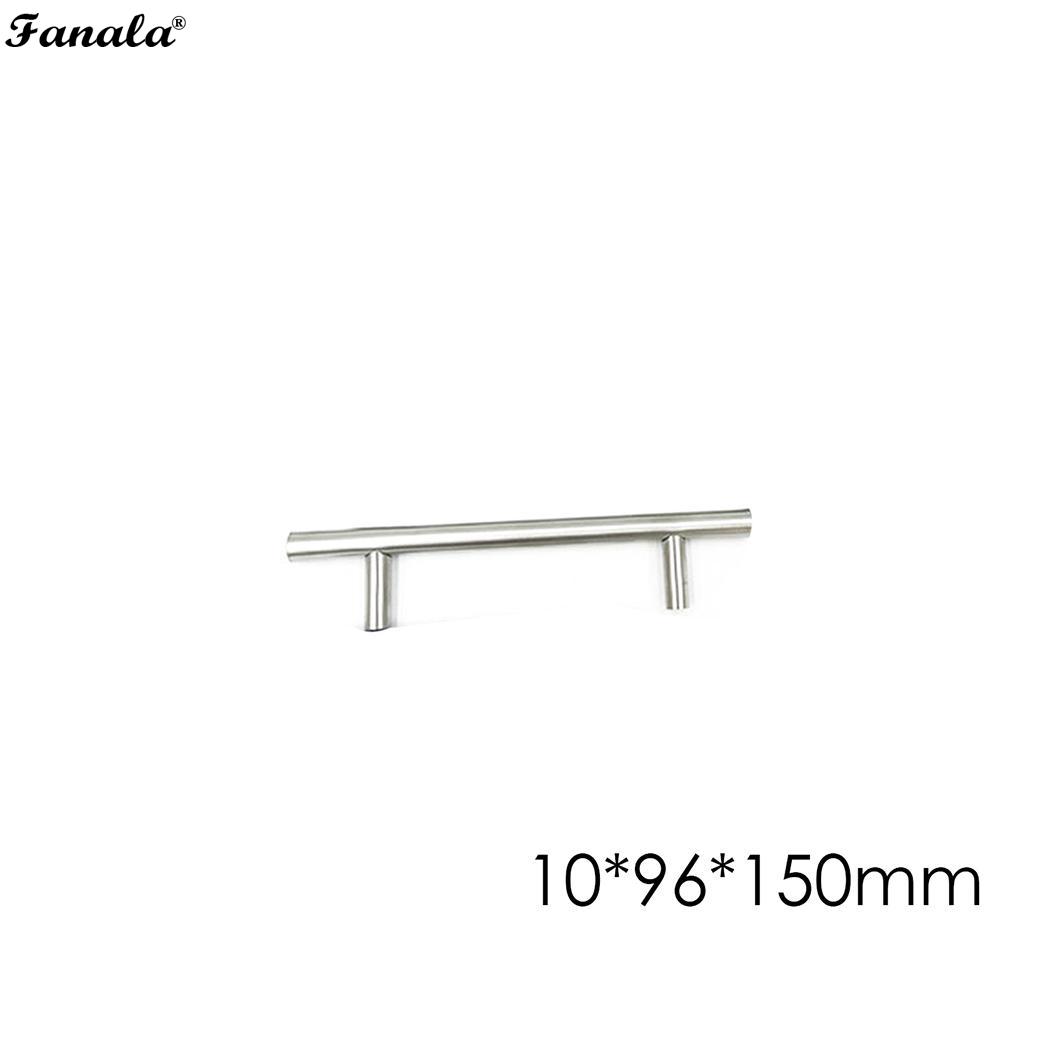 Stainless Steel Brushed Hollow T-handle Cabinet Door Handles Screws Drawer Rod Shape Pull Hardware Silver: 2