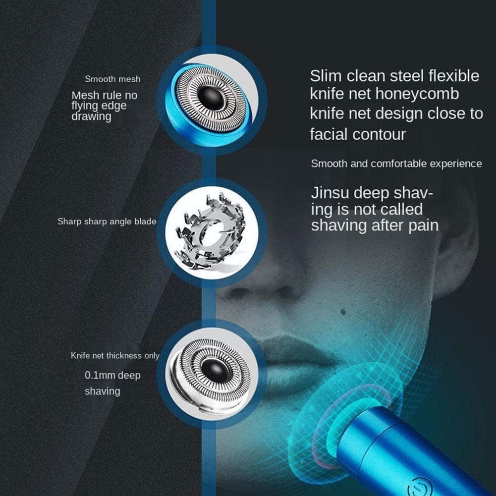 Portable Mini Razor Electric Rotating 1 Head Razor USB Carry Machine Blade Rechargeable Blade Washable Razor To Easy Men's Y1I3