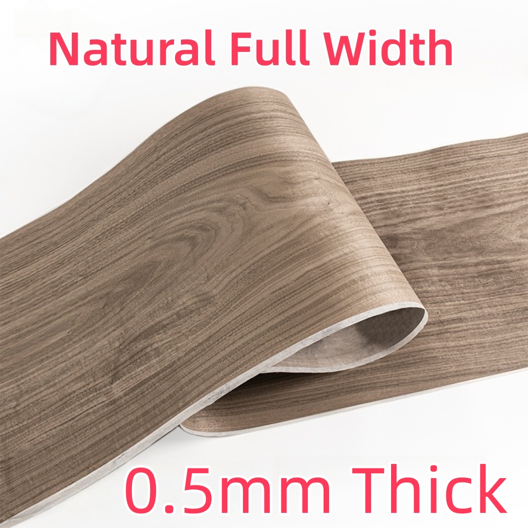 0.5mm tjocka 34cm breda naturliga svarta valnötsfibrer för högtalarskåpsytor, möbler, väggdekoration