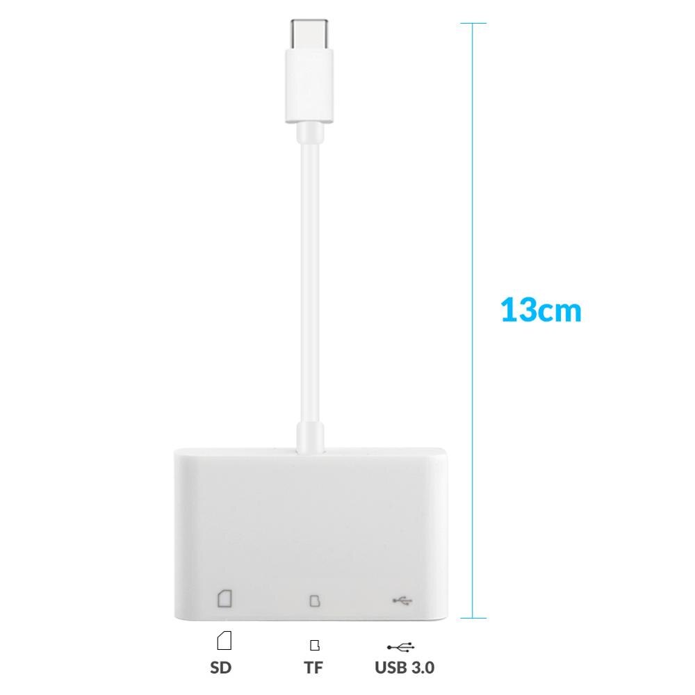 3in1 Card Reader Adapter USB C USB-C to USB SD/TF Camera Card Reader Adapter for iPad Pro Samsung Galaxy S9/S8 Huawei P20Pro ect: Default Title