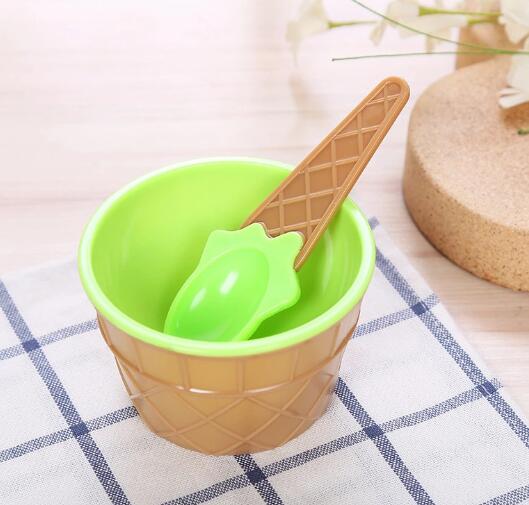 Tazón de plástico para helado, taza de agua, tazón para helado, taza para helado, vajilla: Green