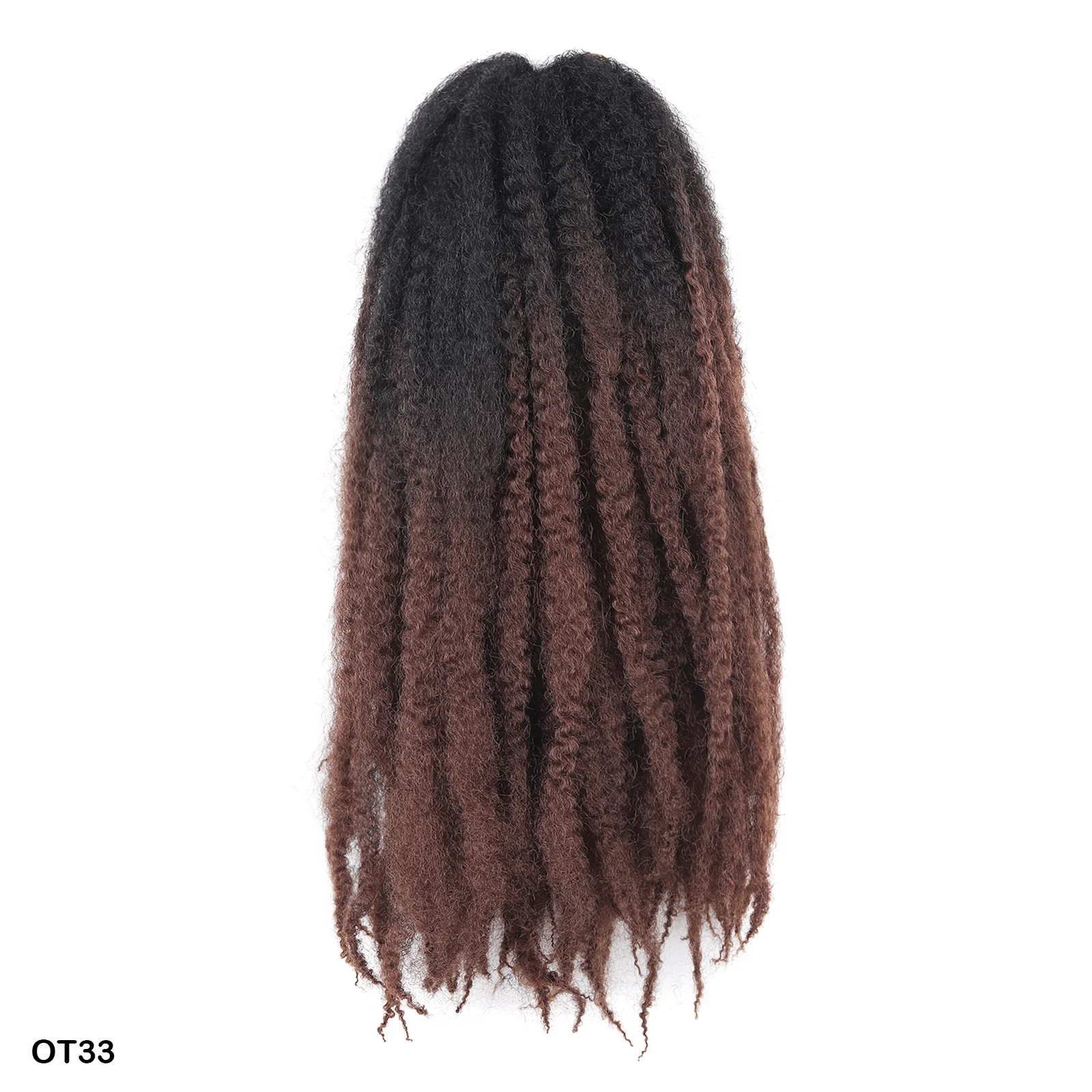 Pelo de ganchillo Marley Twist, pelo trenzado corto y rizado, trenzas bohemias, extensiones de cabello de ganchillo sintético, peinado Afro negro: T1B/33