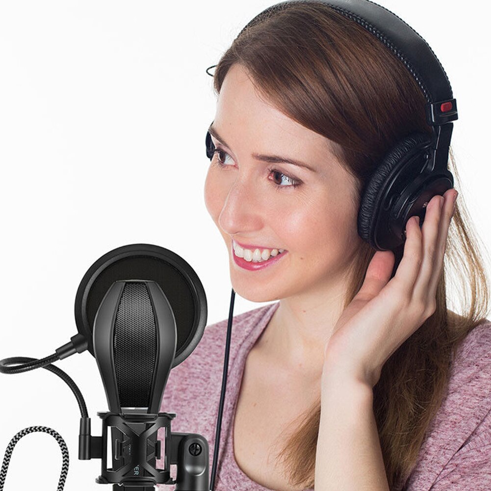 Duurzaam opvouwbaar anti-spray desktop praktisch microfoon statief standaard stok houder beugel kit net filter clip