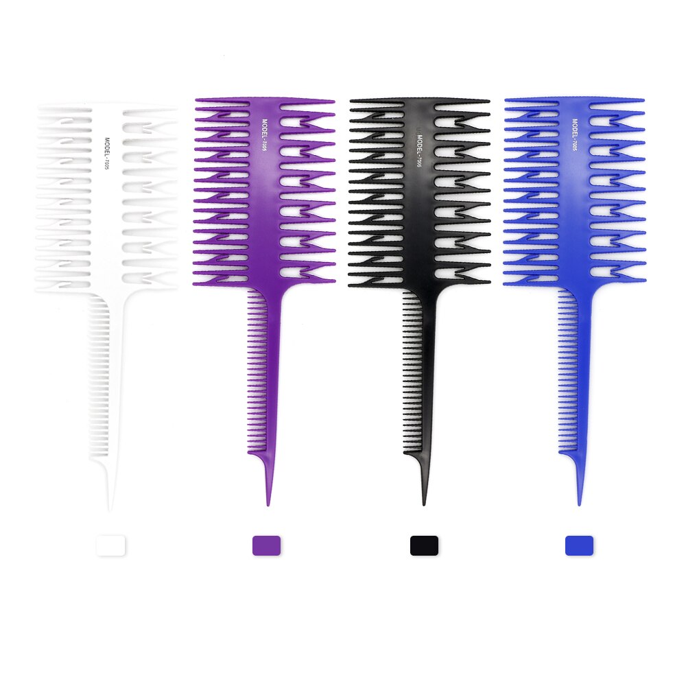 Peine en forma de hueso de 3 caras para teñir el cabello, peine con tinte, peluquería de salón